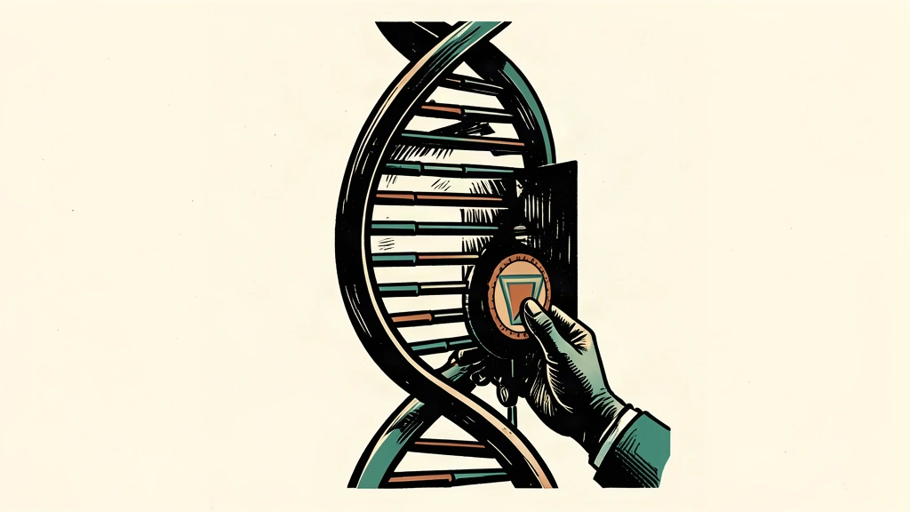 An editorial illustration showing a DNA strand behind a gated verification portal, representing controlled access to biological models.