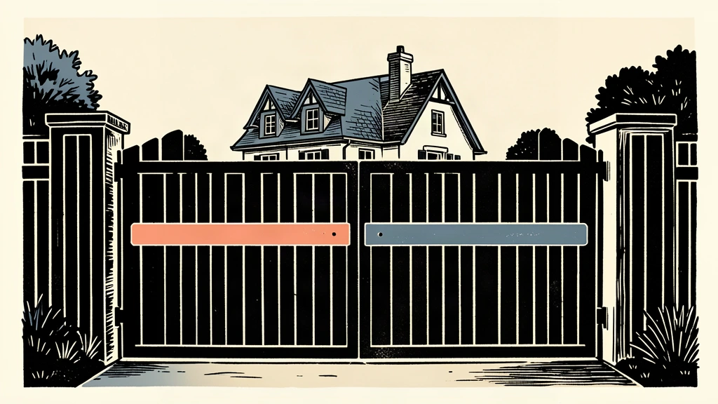 A solid black gate remains locked and unmoving in front of a house, representing the decision to keep mortgage rules unchanged.