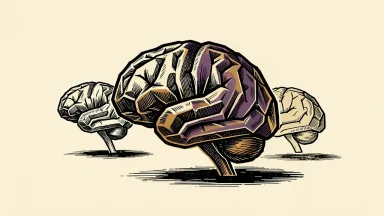 Meta's Muse Wonder AI model depicted as a large, complex geometric brain form that looms over two smaller rival AI symbols.