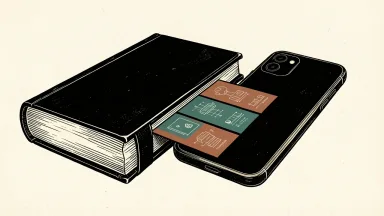 OpenAI legal brief alleging data leaks to Apple: solid geometric data tiles slide from a thick book toward the back of a sleek, blank smartphone.