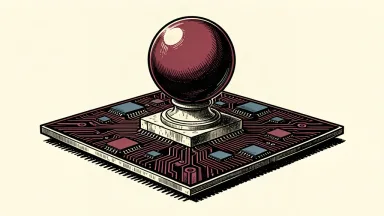 A large semiconductor chip acting as a foundation for a massive, heavy sphere on a pedestal.