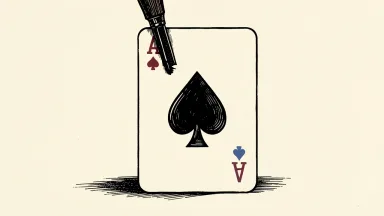 Flutter Entertainment price target cut by Citigroup: a large playing card with a spade symbol has a small notch carved into its top corner by a dark chisel.