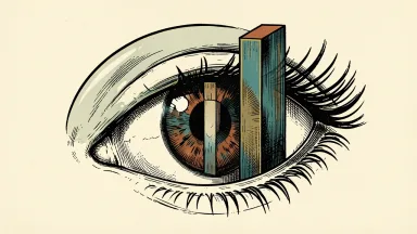 Glaukos reports positive three-year Epioxa data: a stylized human eye with a clear corneal dome stands before three rising pillars.