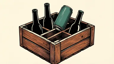 Constellation Brands integrating SpikedAde into its beer division: a smooth beverage can being placed into a wooden crate alongside glass beer bottles.