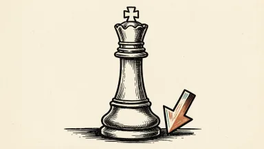 DraftKings represented by a king chess piece with a downward arrow beside it, indicating a price target cut.