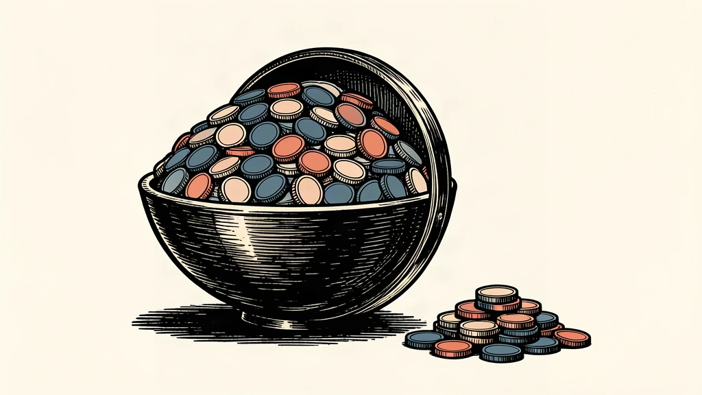 A large defensive shield serving as a container for the majority of a nation's wealth, represented by a massive pile of coins filling its interior.