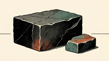 Owens Corning price target cut by Goldman Sachs shown as a cracked stone block with a chipped fragment.