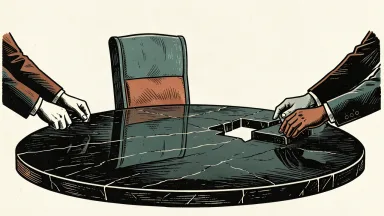 AngloGold Ashanti appoints a new director: an anonymous pair of hands slides a high-backed chair into an open spot at a large circular boardroom table.