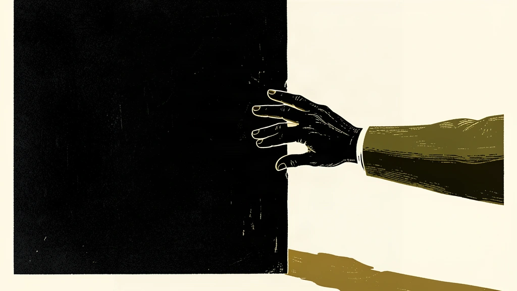 An editorial illustration showing a thick black wall acting as a barrier between two reaching hands.