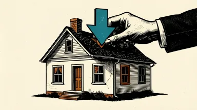 Lennar initiated at Sell by Melius Research: a house with a downward-pointing arrow placed on its roof.