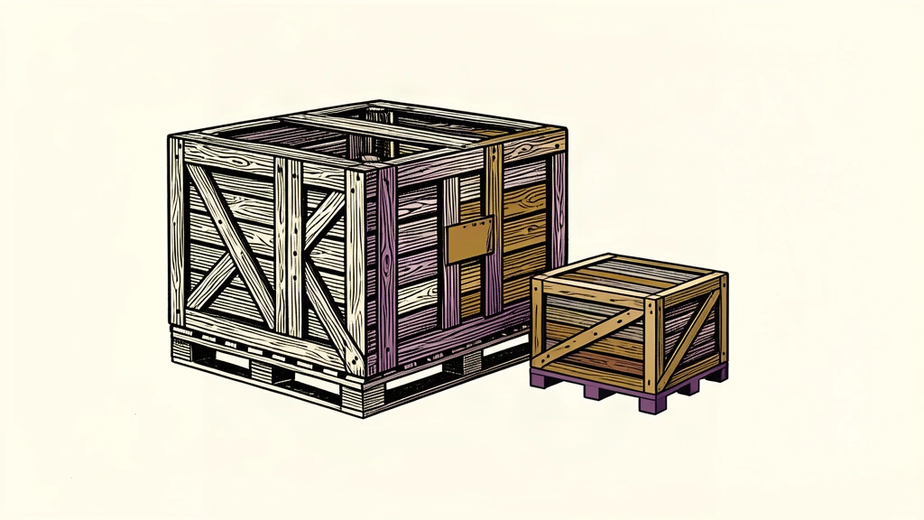 An editorial illustration showing two industrial crates of vastly different sizes to represent a shrinking economic share.