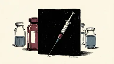 Halozyme wins injunction against Merck's Keytruda SC: a pharmaceutical vial and syringe are blocked by a solid black vertical barrier.