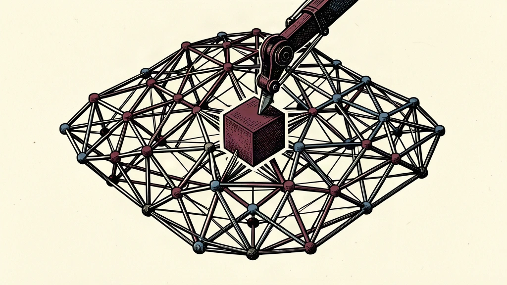 A conceptual illustration of a complex geometric lattice being expanded by a new, solid block being fitted into place.
