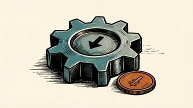 Timken is represented by a metal gear with a downward arrow, beside a coin indicating a reduced price target.