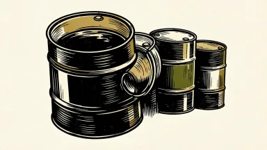 Germany's oil stock release is shown as a tilted oil barrel with more barrels behind it.