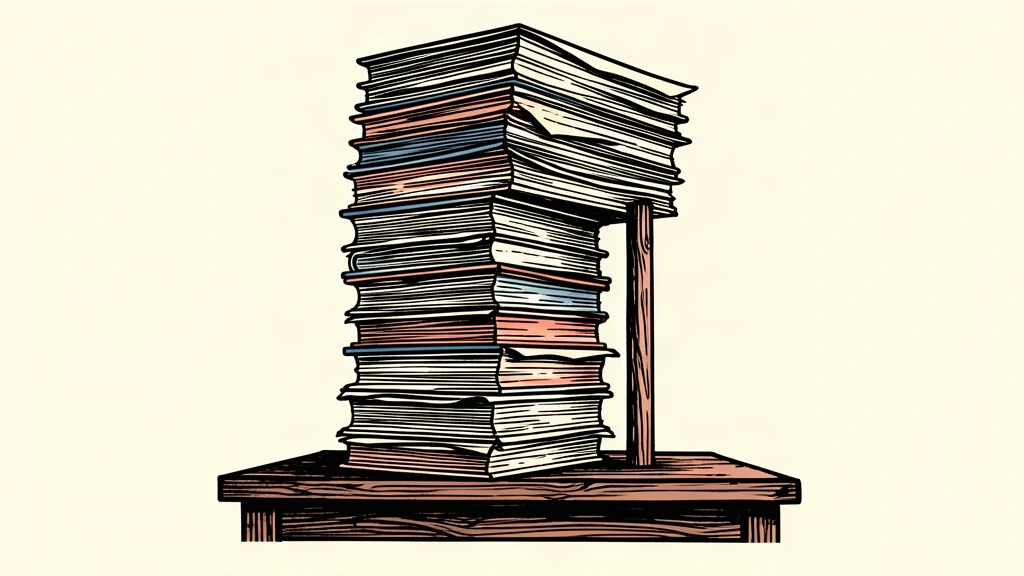 An editorial illustration showing a massive stack of budget documents leaning heavily over a single, thin support pillar, representing fiscal discipline concerns.