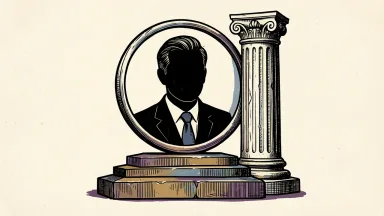 Meta Platforms valuation maintained: a social media profile icon rests on a sturdy stone plinth beside a supportive column.