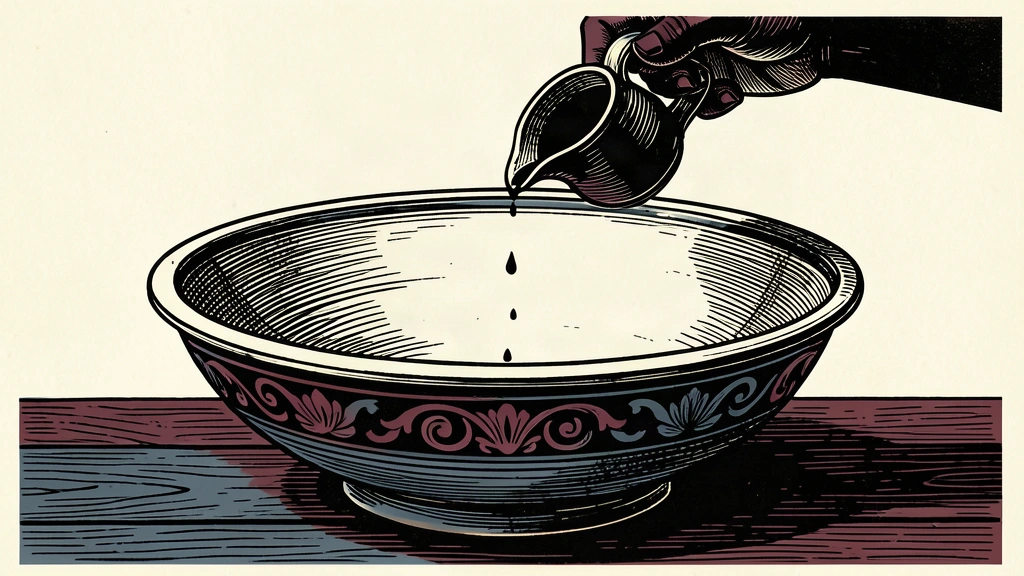 An editorial illustration showing a large empty ceramic bowl being offered only a few drops from a small pitcher, representing the gap between supply and consumer demand.