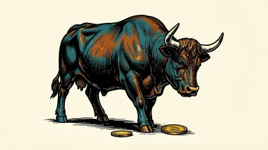 JPMorgan Chase earnings report shows a bronze bull and a gold coin.