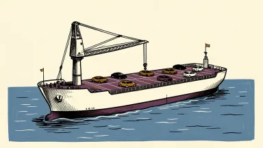 Tesla exports China-made vehicles via a cargo ship on the sea.