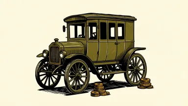 Wells Fargo's quarterly profit rises, depicted by a stagecoach with coins beside it.