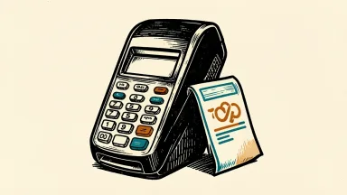 Repay Holdings payment terminal partnered with an Emburse expense icon.