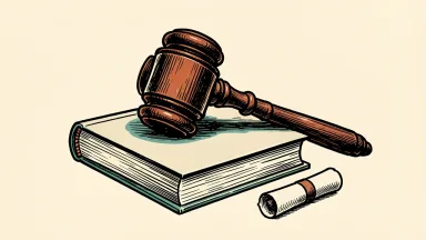 NewGenIvf Group Ltd. trading halted: a gavel on a closed book with an empty scroll tube.