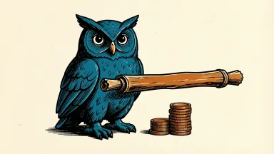 Blue Owl Capital's increased credit commitment is shown as an owl statue holding a long scroll beside a coin stack.