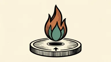 EQT Corp increases its quarterly dividend, shown as a gas flame rising from a coin disc with an upward arrow.
