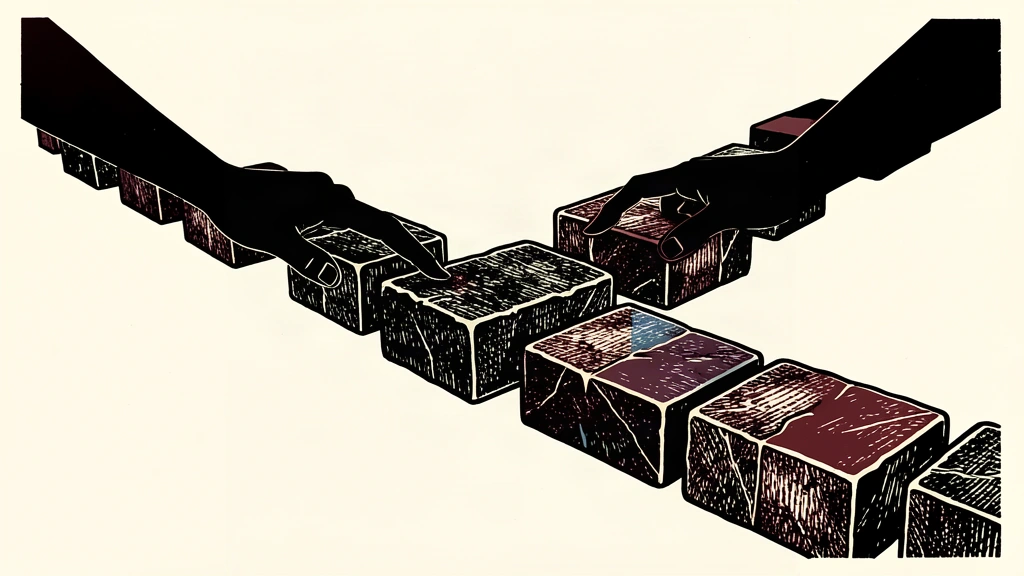 An editorial illustration showing a path being built one stone at a time by anonymous hands, representing a meeting-by-meeting decision process.