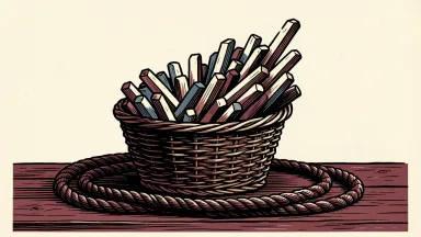 Lamb Weston shares jump on turnaround progress: a basket of french fries rising in a sharp upward diagonal as a binding rope falls away.
