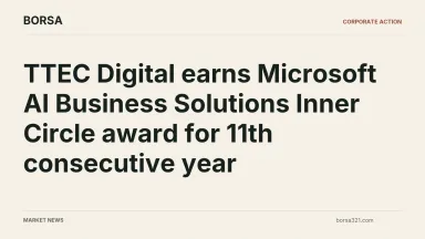 BORSA news cover: TTEC Digital earns Microsoft AI Business Solutions Inner Circle award for 11th consecutive year