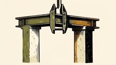 FTAI Infrastructure price target maintained: a heavy industrial beam held firmly by a large mechanical caliper.
