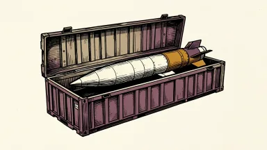 Leidos selects X-Bow for Army rocket motors: a cruise missile rests inside a rectangular shipping container.