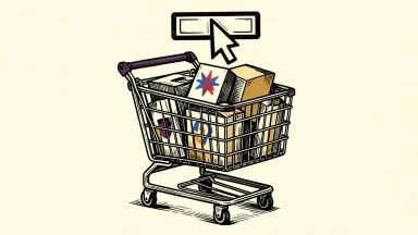 AI shopping agents favor Walmart and Costco: a digital selection bracket hovers over a retail shopping cart filled with goods.
