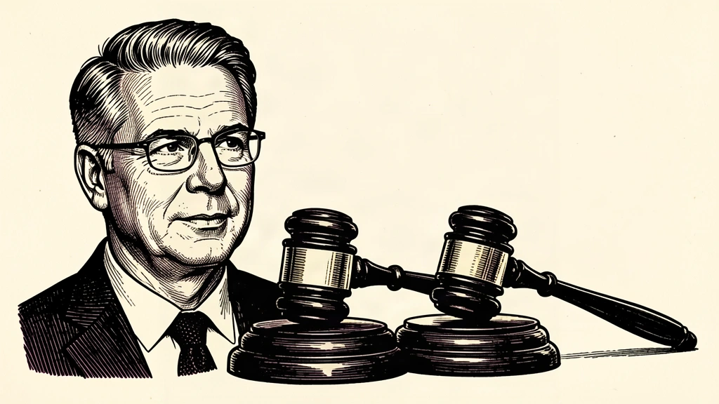 A portrait of Scott Bessent next to two heavy gavels representing successful debt auctions. Identity photo references adapted into illustration: United States Department of the Treasury (Public domain; https://commons.wikimedia.org/wiki/File:Official_portrait_of_Treasury_Secretary_Scott_Bessent.jpg); source https://commons.wikimedia.org/wiki/File:Official_portrait_of_Treasury_Secretary_Scott_Bessent.jpg
