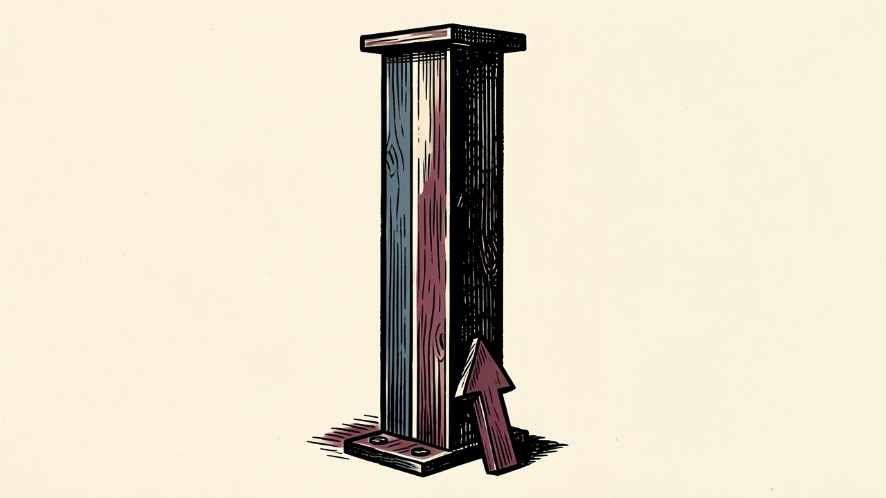 Commercial Metals' outlook is shown as a steel I-beam with a small upward arrow at its base.