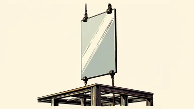 Apogee Enterprises rises on strong Q2 earnings and raised outlook: a large architectural glass pane is lifted into place within a structural frame.