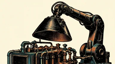 Rockwell Automation expands its SecureOT services: a robotic arm places a protective shield over existing industrial pipes and valves.