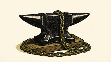 Cleveland-Cliffs expects major debt reduction in the fourth quarter, depicted as a chained anvil on a block.